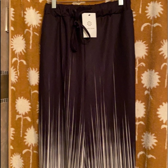overlapping color pattern pa wide leg pants - Picture 1 of 4